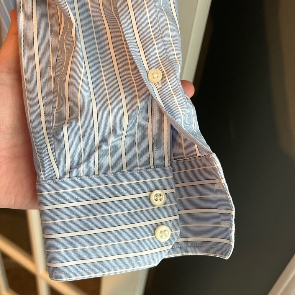 Banana republic, blue striped button down shirt - Picture 6 of 7
